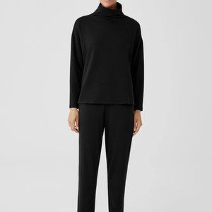 EUC Eileen Fisher Cozy Brushed Terry Hug Funnel Neck Box-top